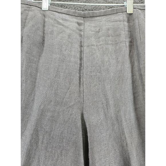 Talbots Womens Pants Black Size 16P 100% Irish Linen Side Zipper Wide Leg - Picture 8 of 12